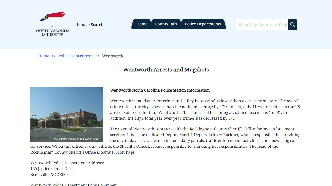 Wentworth Arrests and Mugshots | North Carolina Jail Roster